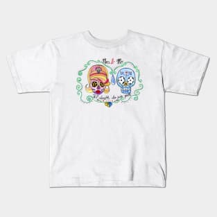 Till death do us part calavera colorful skull Kids T-Shirt